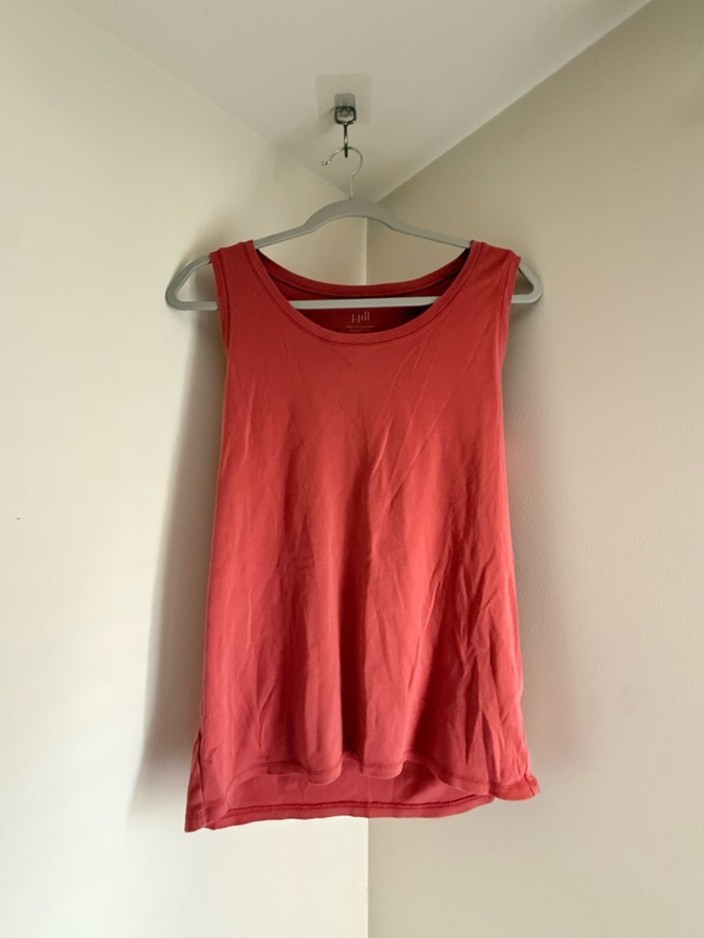 J. Jill Coral-Red Sleeveless Tank Top
